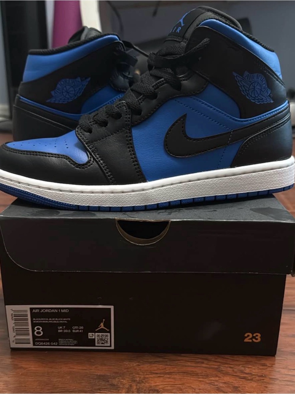 Air Jordan 1 Mid - Black & Royal Blue M8/W9.5